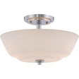 Willow - 2 Light - Semi-Flush Fixture with White Glass