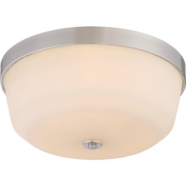 Laguna - 3 Light - Flush Fixture with White Glass