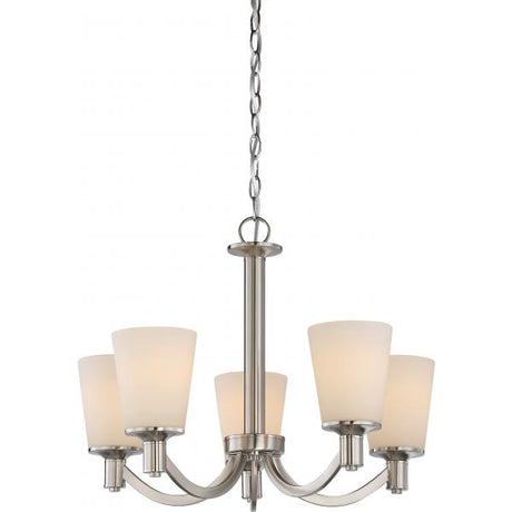 Laguna - 5 Light - Hanging Fixture with White Glass