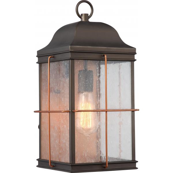 Howell - 1 Light - Large Outdoor Wall Fixture with 60W Vintage Lamp Included - Bronze with Copper Accents Finish