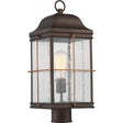 Howell - 1 Light - Outdoor Post Lantern with 60W Vintage Lamp Included - Bronze with Copper Accents Finish