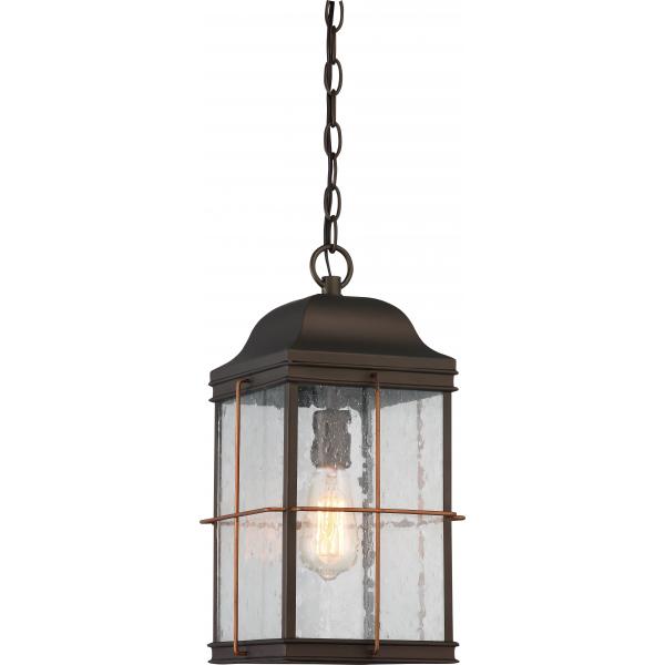 Howell - 1 Light - Outdoor Hanging Lantern with 60W Vintage Lamp Included - Bronze with Copper Accents Finish