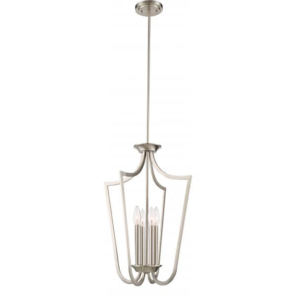 Laguna 4 Light - Caged Pendant - Brushed Nickel