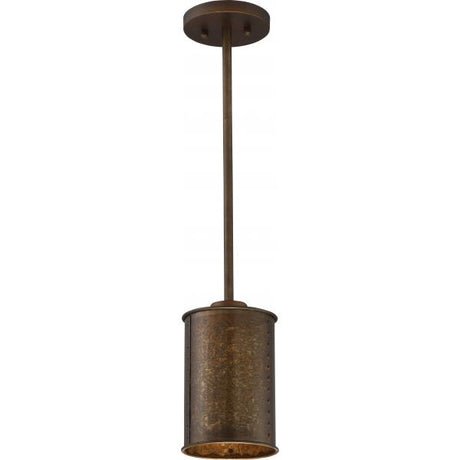 Kettle - 1 Light - Mini Pendant with 60W Vintage Lamp Included - Weathered Brass Finish