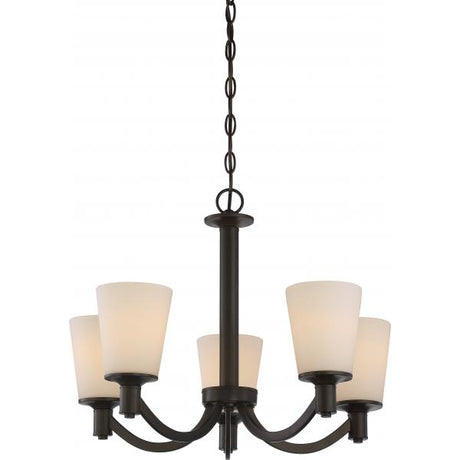 Laguna - 5 Light - Hanging Fixture with White Glass