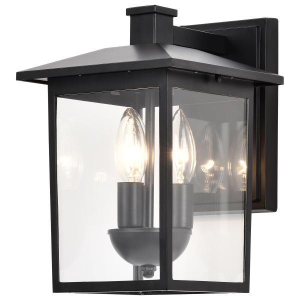 Jamesport Collection Outdoor 11 inch Wall Lantern - Matte Black with Clear Glass