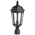 East River Collection Outdoor 19.5 inch Post Light Pole Lantern - Matte Black Finish with Clear Water Glass