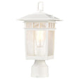 Cove Neck Collection Outdoor Medium 14 inch Post Light Pole Lantern - White Finish with Clear Seeded Glass