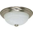 2 Light - 11 in. - Flush Mount - Alabaster Glass - Color retail packaging