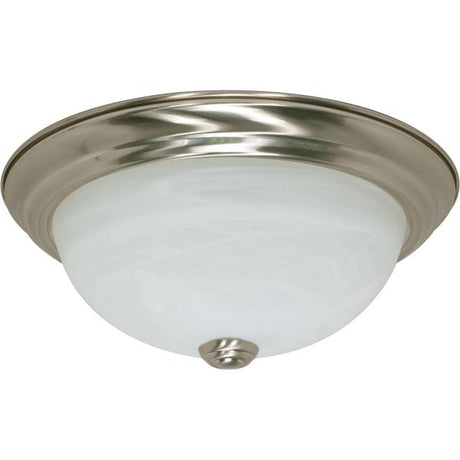 2 Light - 11 in. - Flush Mount - Alabaster Glass - Color retail packaging