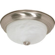 2 Light - 13 in. - Flush Mount - Alabaster Glass - Color retail packaging