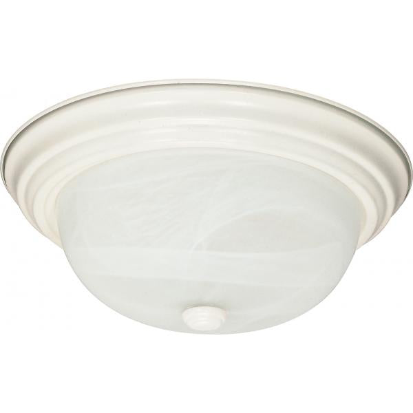 2 Light - 11 in. - Flush Mount - Alabaster Glass - Color retail packaging