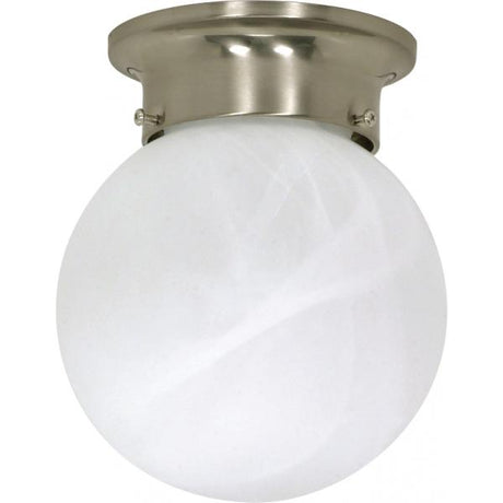 1 Light - 6 in. - Ceiling Mount - Alabaster Ball - Color retail packaging