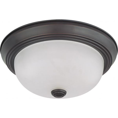 2 Light - 11 in. - Flush Mount with Frosted White Glass - Color retail packaging