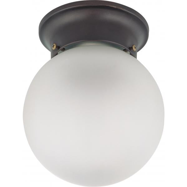 1 Light - 6 in. - Ceiling Mount with Frosted White Glass - Color retail packaging