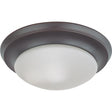 1 Light - 12 in. - Flush Mount Twist and Lock with Frosted White Glass - Color retail packaging