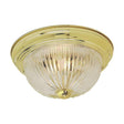 2 Light - 13 in. - Flush Mount - Clear Ribbed Glass - Color retail packaging