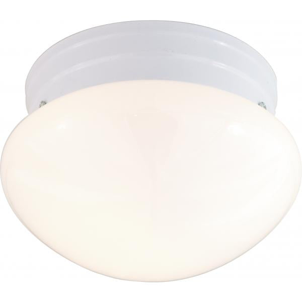 1 Light - 8 in. - Flush Mount - Small White Mushroom - Color retail packaging