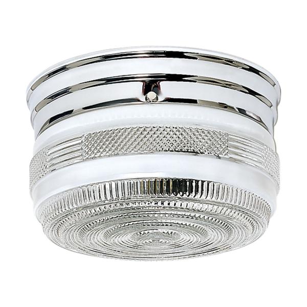 2 Light - 8 in. - Flush Mount - Medium Crystal / White Drum - Color retail packaging