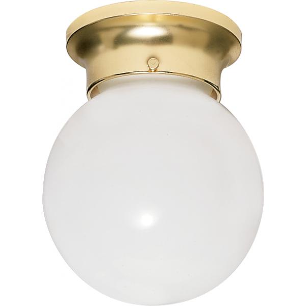 1 Light - 6 in. - Ceiling Fixture - White Ball - Color retail packaging