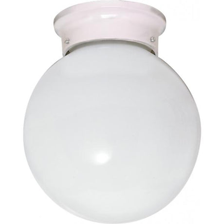 1 Light - 6 in. - Ceiling Fixture - White Ball - Color retail packaging