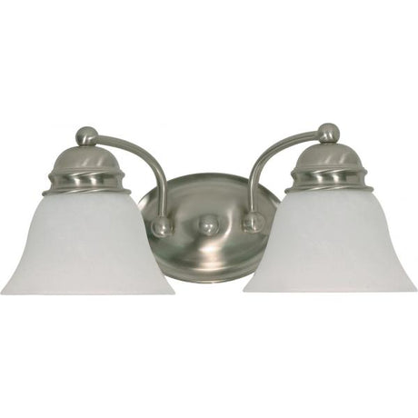 Empire - 2 Light - 15 in. - Vanity with Alabaster Glass Bell Shades - Color retail packaging