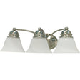 Empire - 3 Light - 21 in. - Vanity with Alabaster Glass Bell Shades - Color retail packaging