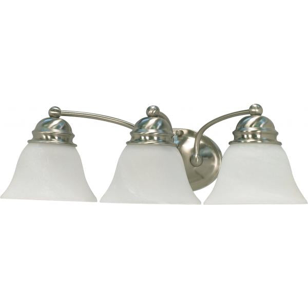 Empire - 3 Light - 21 in. - Vanity with Alabaster Glass Bell Shades - Color retail packaging