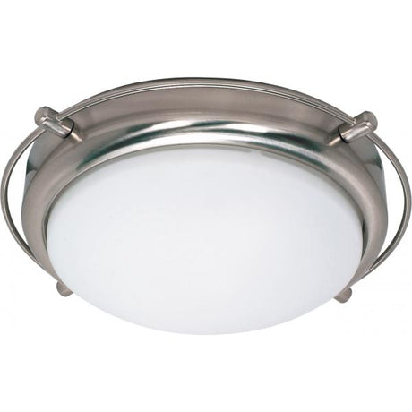 Polaris - 2 Light - 14 in. - Flush Mount with Satin Frosted Glass Shades