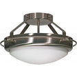 Polaris - 2 Light - 14 in. - Semi-Flush with Satin Frosted Glass Shades