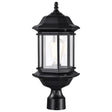 Hopkins Outdoor Collection 18.5 inch Large Post Light Pole Lantern - Matte Black Finish with Clear Glass