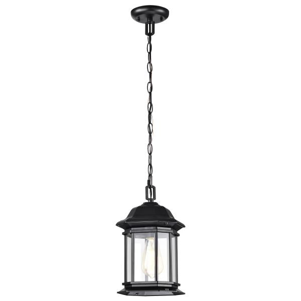 Hopkins Collection Outdoor 12 inch Hanging Lantern - Matte Black Finish with Clear Glass