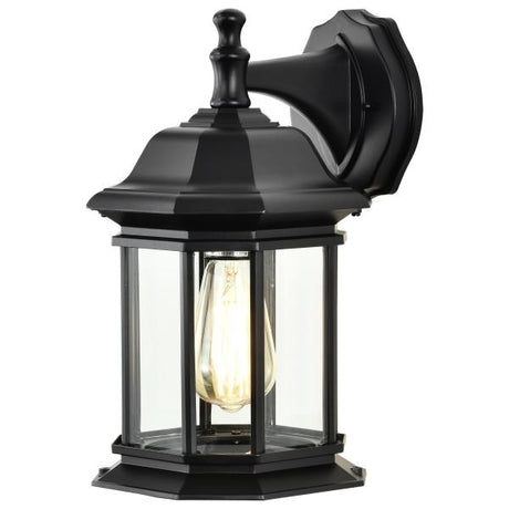 Hopkins Outdoor Collection 13 inch Large Wall Light - Matte Black Finish with Clear Glass