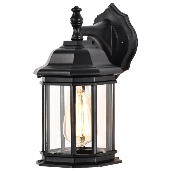 Hopkins Outdoor Collection 12 inch Small Wall Light - Matte Black Finish with Clear Glass