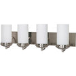 Polaris - 4 Light - 30 in. - Vanity with Satin Frosted Glass Shades