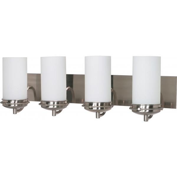 Polaris - 4 Light - 30 in. - Vanity with Satin Frosted Glass Shades