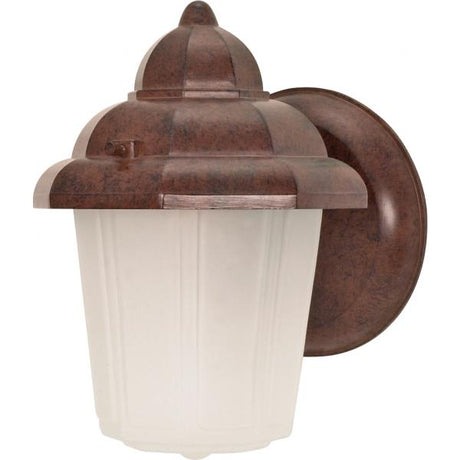 1 Light - 9 in. - Wall Lantern - Hood Lantern with Satin Frosted Glass