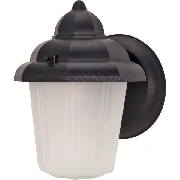 1 Light - 9 in. - Wall Lantern - Hood Lantern with Satin Frosted Glass