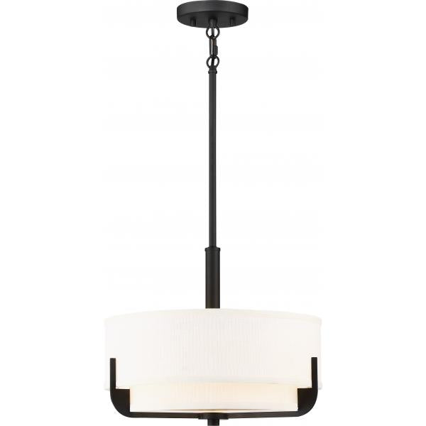 Frankie - 3 Light - 14 in. - Pendant - Aged Bronze Finish with White Glass