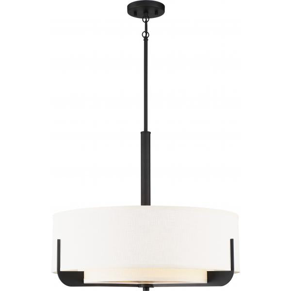 Frankie - 4 Light - 24 in. - Pendant - Aged Bronze Finish with White Glass