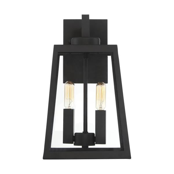 Halifax - 2 Light - Medium Lantern - Matte Black Finish with Clear Glass