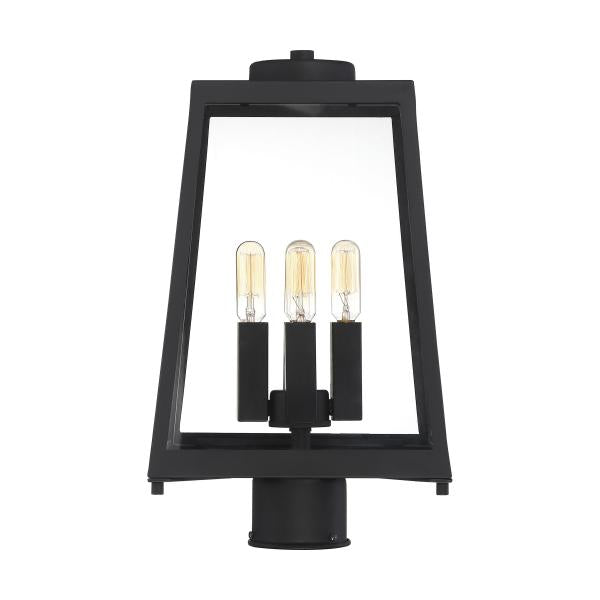 Halifax - 4 Light - Post Lantern - Matte Black Finish with Clear Glass