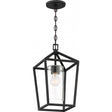 Hopewell - 1 Light - Hanging Lantern - Matte Black Finish with Clear Seeded Glass