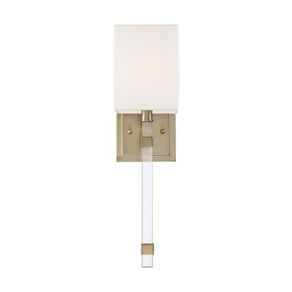 Thompson - 1 Light - Wall Sconce - Burnished Brass Finish with White Linen Shade