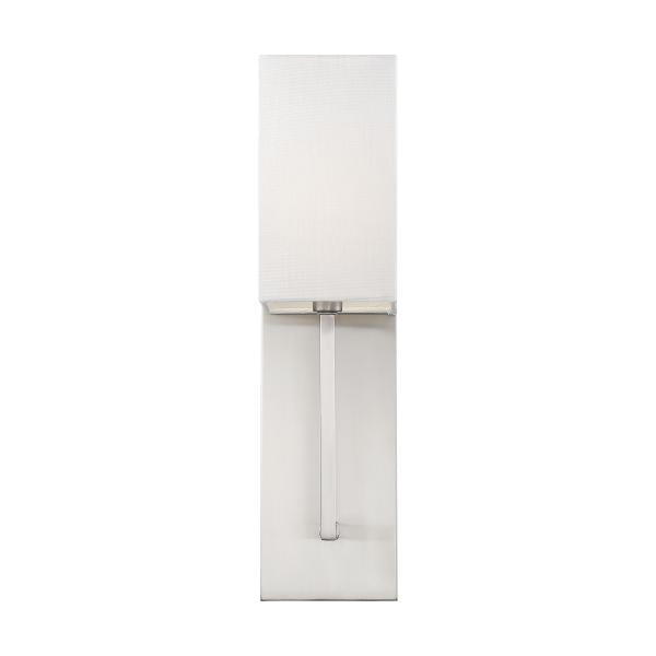 Vesey - 1 Light - Wall Sconce - Brushed Nickel Finish with White Linen Shade