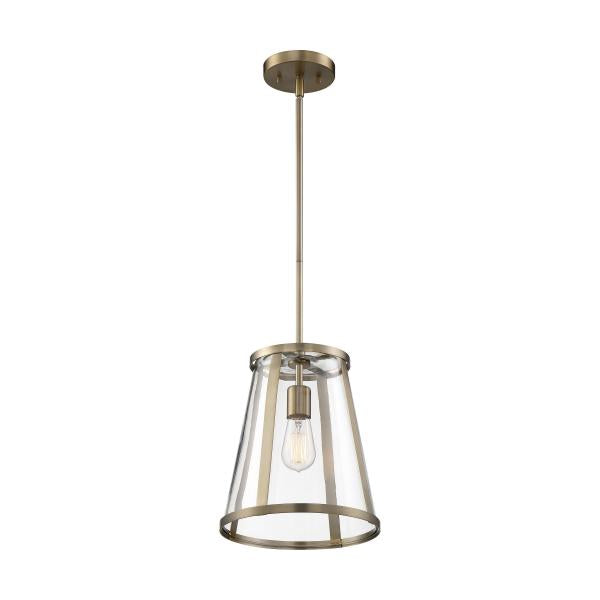 Bruge - 1 Light - Pendant Fixture - Burnished Brass Finish with Clear Glass