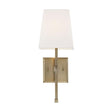 Highline - 1 Light - Vanity - Burnished Brass Finish with White Linen Shade