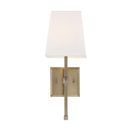 Highline - 1 Light - Vanity - Burnished Brass Finish with White Linen Shade