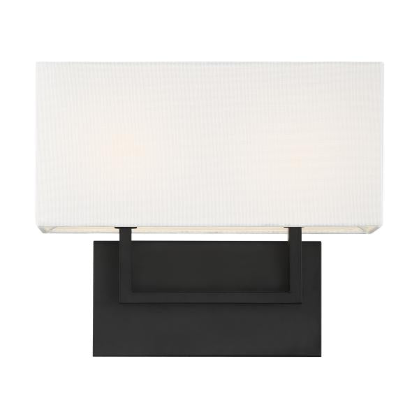 Tribeca - 2 Light - Vanity - Aged Bronze Finish with White Linen Shade