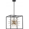 Spirefly - 6 Light - Pendant Fixture - Matte Black and Burnished Brass Finish